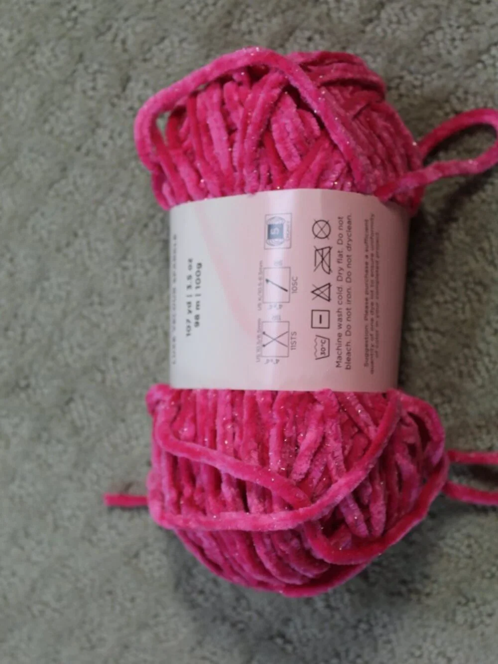 Lot of 3 Yarn Skeins Mixed Brands & Materials Pink, Purple, Red